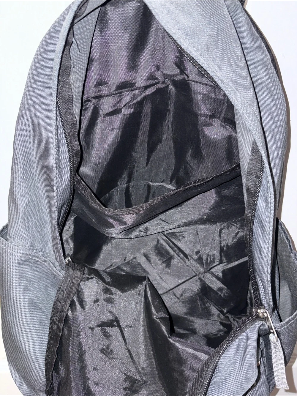 Classic Gray Everyday Backpack with Front Zip Pocket